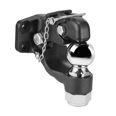 Pintle Hook 30000 lbs Towing Capacity 2-5/16-inch Hitch Ball 1 Pack Steel Black Powder Coat for Heavy Equipment Transport