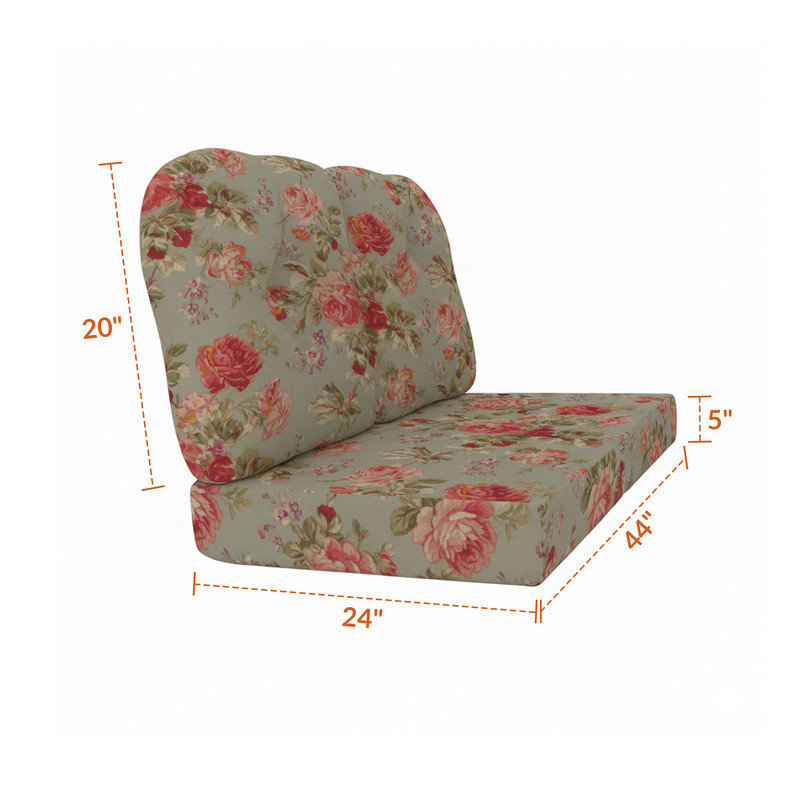 Coussin de remplacement pour causeuse d'extérieur Sunbrella, Marcella floral