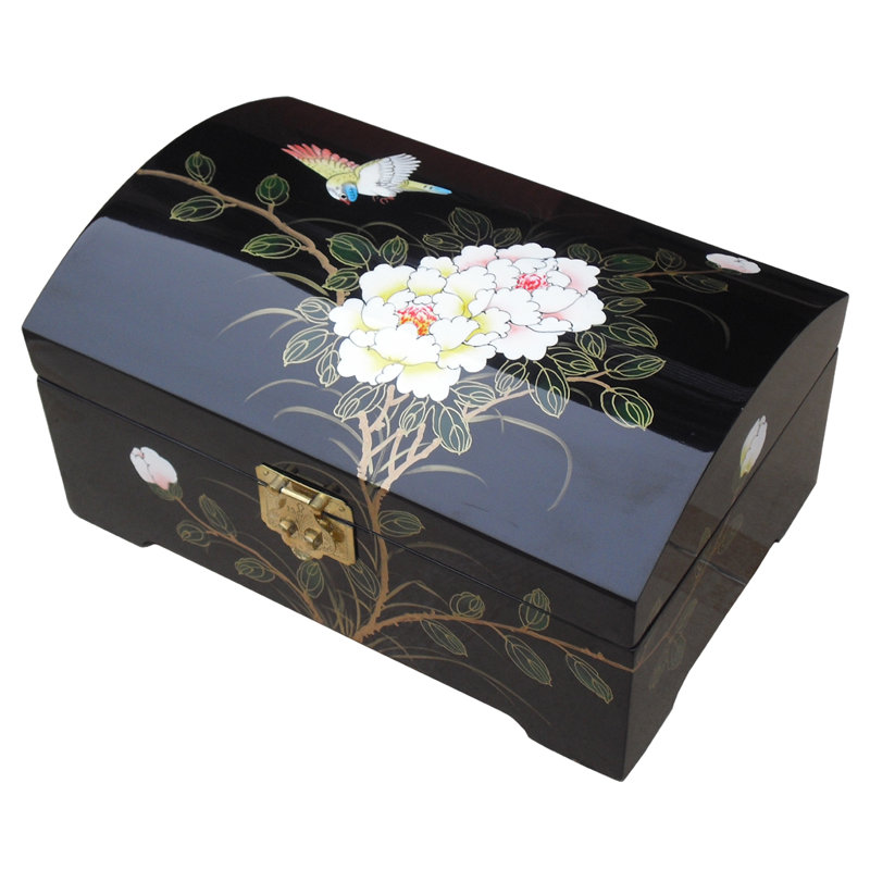 Wood Jewellery Box + Locking, Black