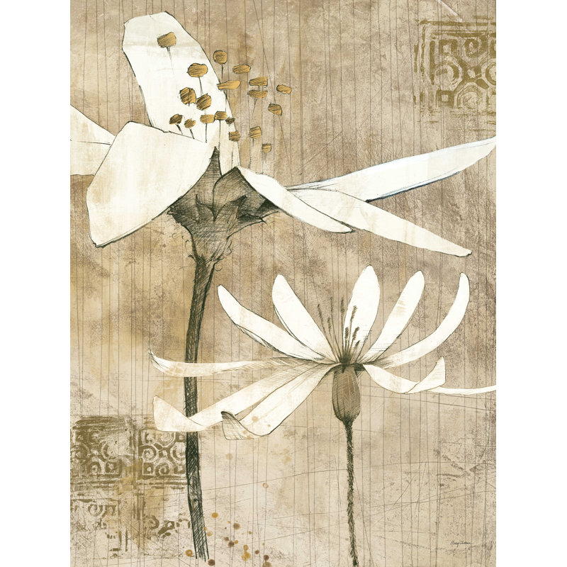 Crayon floral II - reproduction sur toile, H 40 po x l 30 po