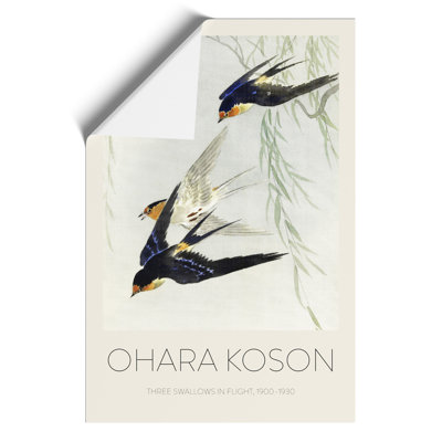 Swallows in Flight Print by Ohara Koson - Frameless Print