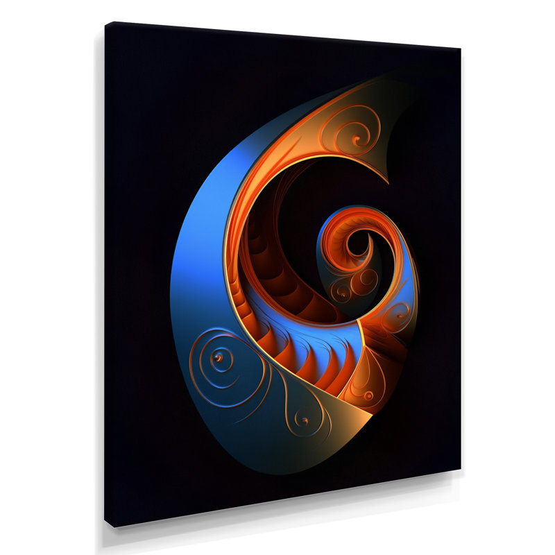 Délicate spirale subtile - art mural géométrique, H 20 po x l 12 po x P 1 po, Toile tendue