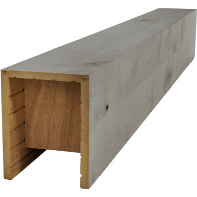 Poutre en bois AmeriCraft, 3 côtés (poutre en U), l 9 1/2 po x H 11 1/2 po x L 240 po, finition gris patiné, aulne noueux de qualité tache