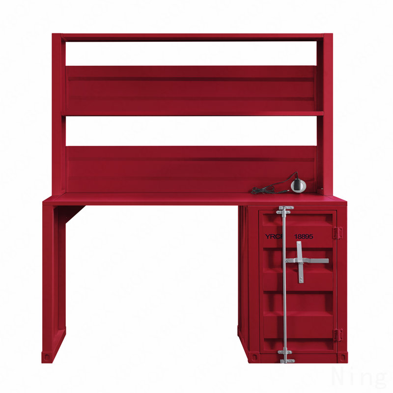 Bureau d'écriture à finition rouge avec huche, Red