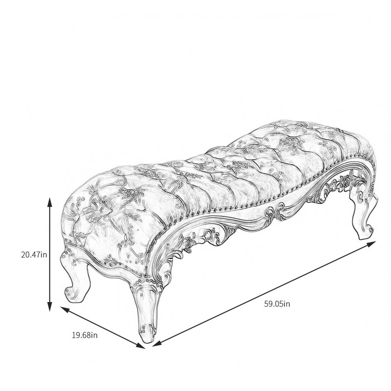 Banc rembourré en tissu Annehild
