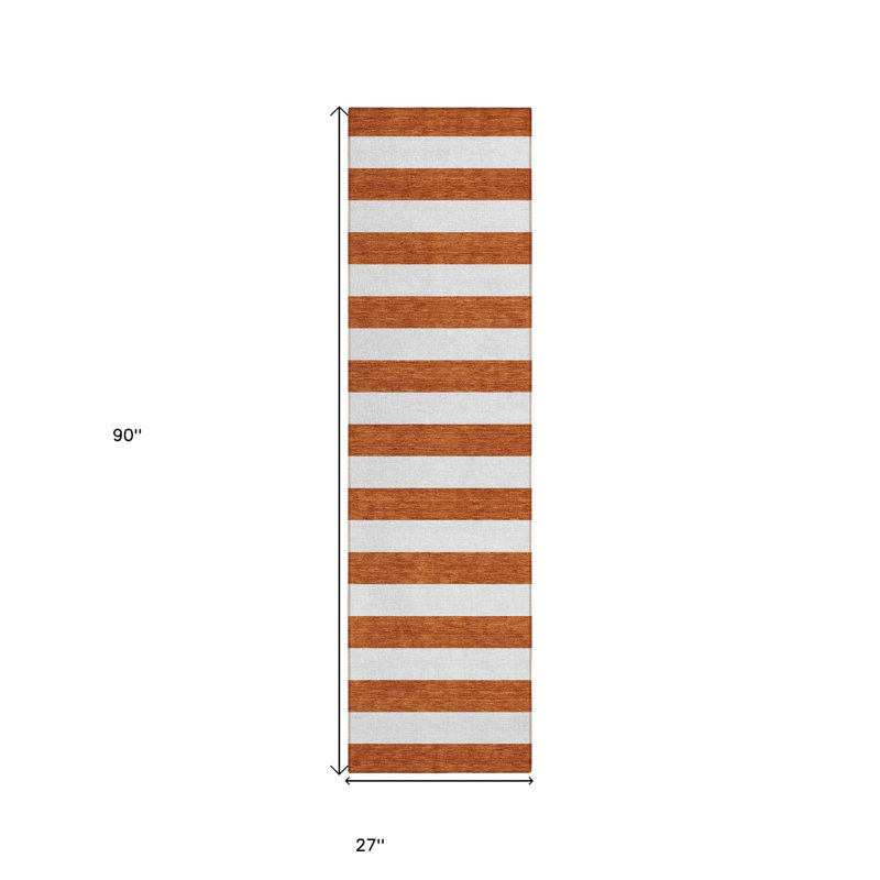 Tapis de couloir intérieur et extérieur orange 8 pi