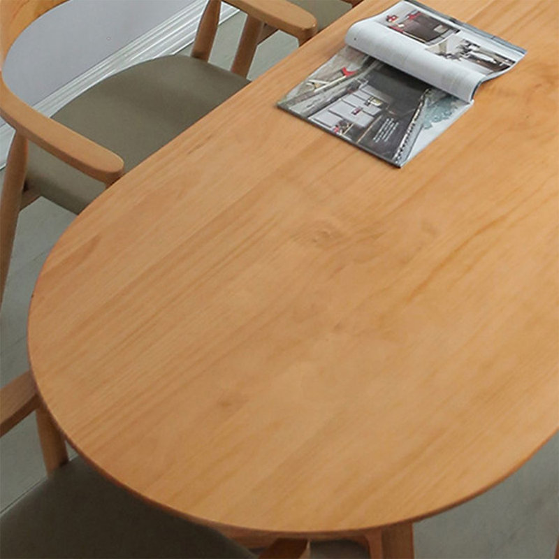 Solid wood oval desk, 29.53" H x 55.12" W x 27.56" D