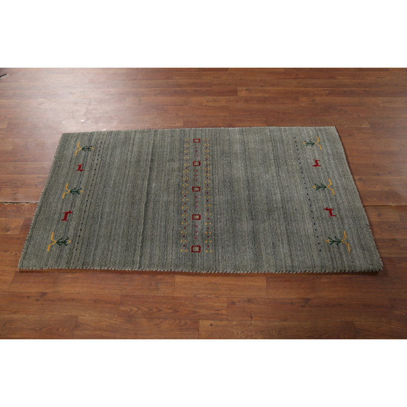 Tapis gris et gris Gabbeh