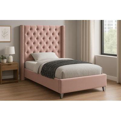 Joclynn Upholstered Wingback Bed