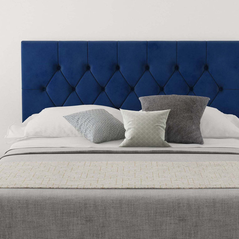 Talcott Upholstered Headboard, Single (3'), Velvet Navy