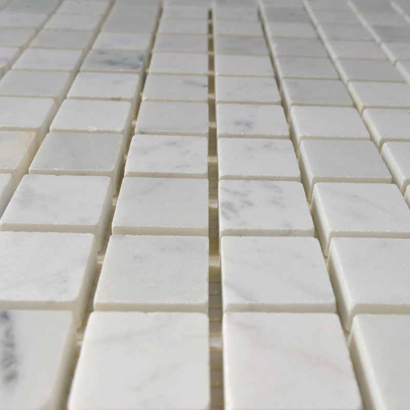 Carrara 1" x 1" Marble Mosaic Tile in White