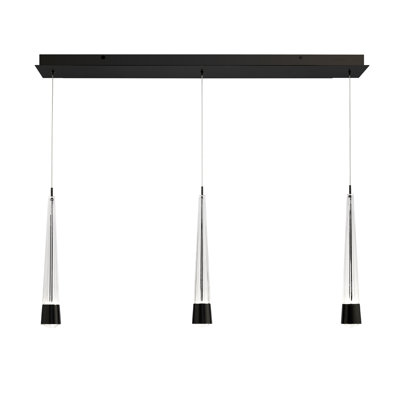 Luminaire suspendu linéaire à 3 lumières Quill