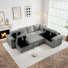 Canapé-lit modulaire en U à 7 places avec rangement pour lit escamotable et repose-pieds 107,9 po Waldorf