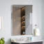 Miroir mural 40 po x 36 po en nickel brossé avec cadre en aluminium - reflet transparent du verre flotté HD, cadre en alliage d'aluminium rouille, supports en Z pour une installation sécuritaire, ensemble avec salle de bain protectrice