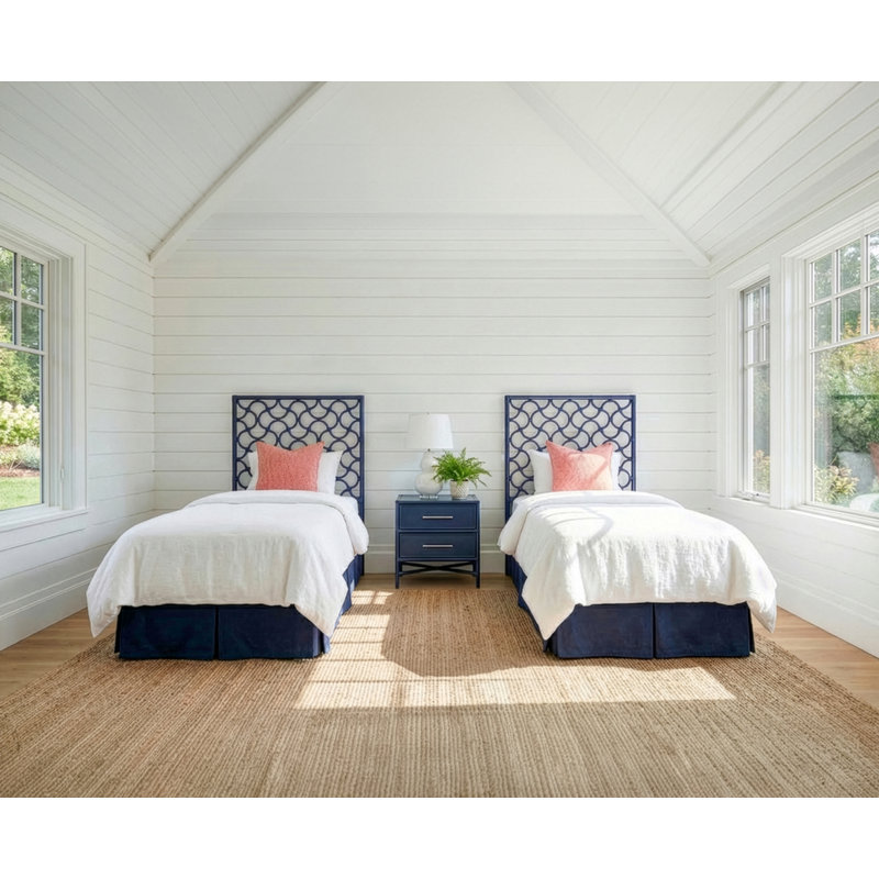 Ensemble de tête de lit simple et de table de chevet Mar - bleu marine, Marine, 3 Pcs: 2 Headboards, Nightstand, Twin