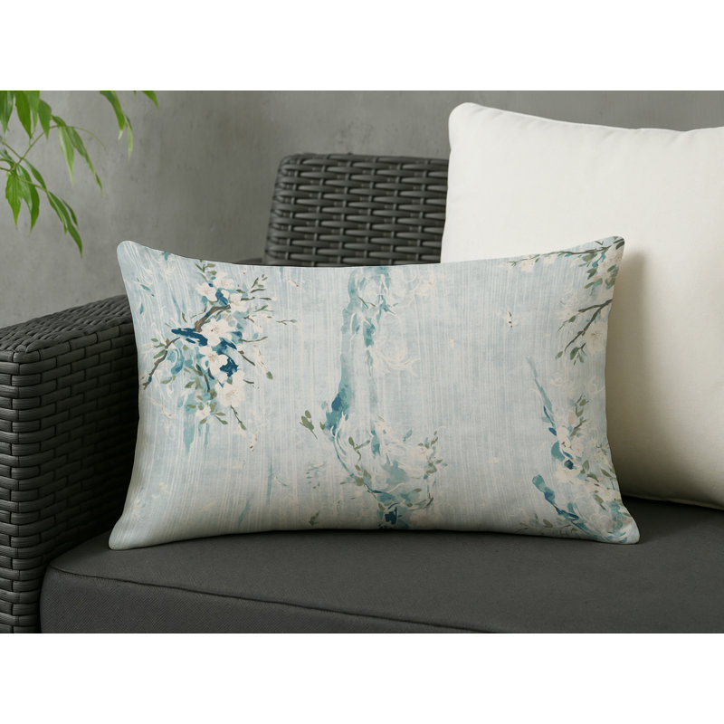 Coussin décoratif intérieur / extérieur gris Modern Modern, Rectangle H 20 po x l 14 po, Bleu abstrait 4