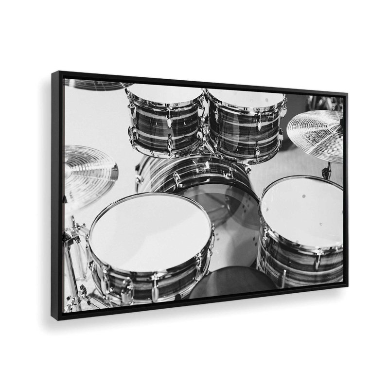 «Keep the Beat I» par Jennifer Rigsby, reproduction d'art, 30 W x 20 H, Black, Framed Canvas