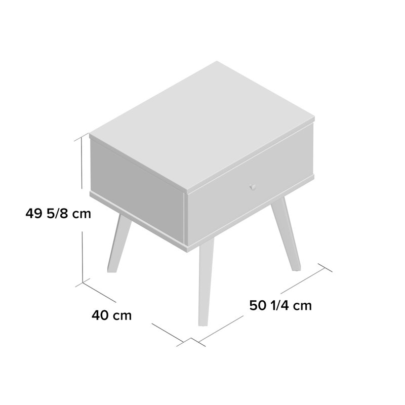Muir 50.2cm W Particle Board / Chipboard Bedside Table, Brown/Black