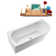 67" Streamline Soaking Glossy White Freestanding Tub and Tray With Internal Drain