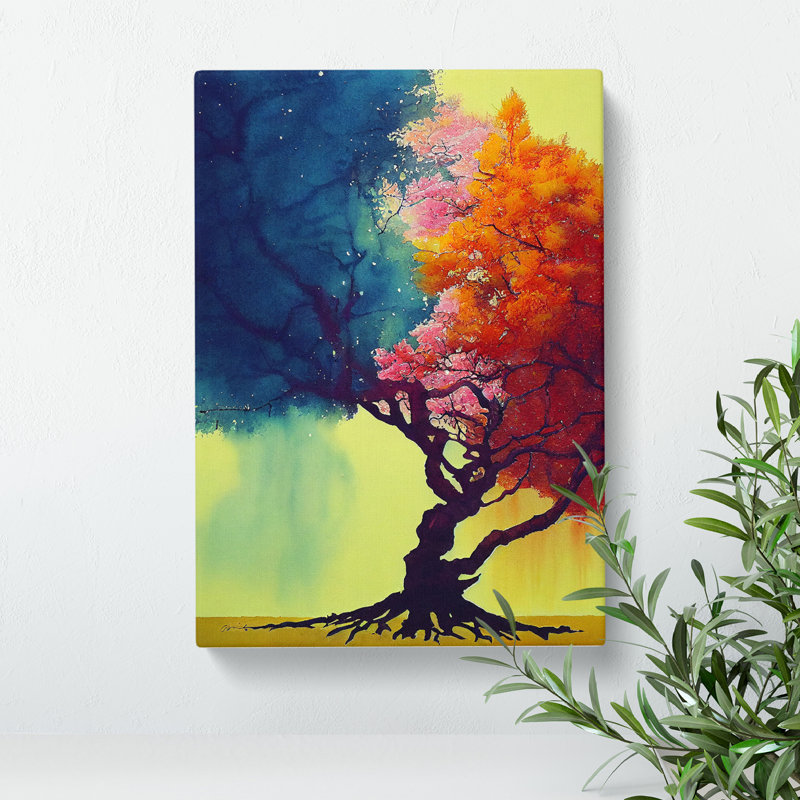A Painted Tree No.1 - Wrapped Canvas Print, 60cm H x 40cm W x 3cm D