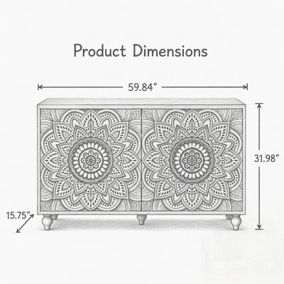 Buffet Boho Mandala 3D