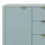 Buffet Wave Design avec 3 tablettes réglables, armoire d'entrée avec 3 tiroirs et portes à fermeture en douceur, poignées en métal-274584221