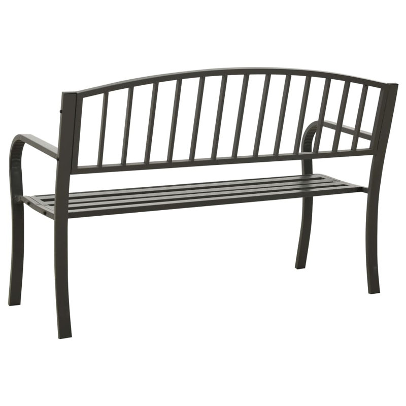 Banc de jardin pour l'extérieur en acier, Gris