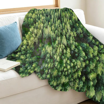 Jeté en flanelle verte à motif de flanelle ultra douce