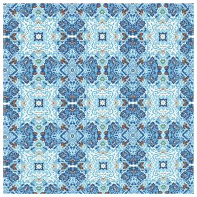 Blue Geometric Kaleidoscope Blankets