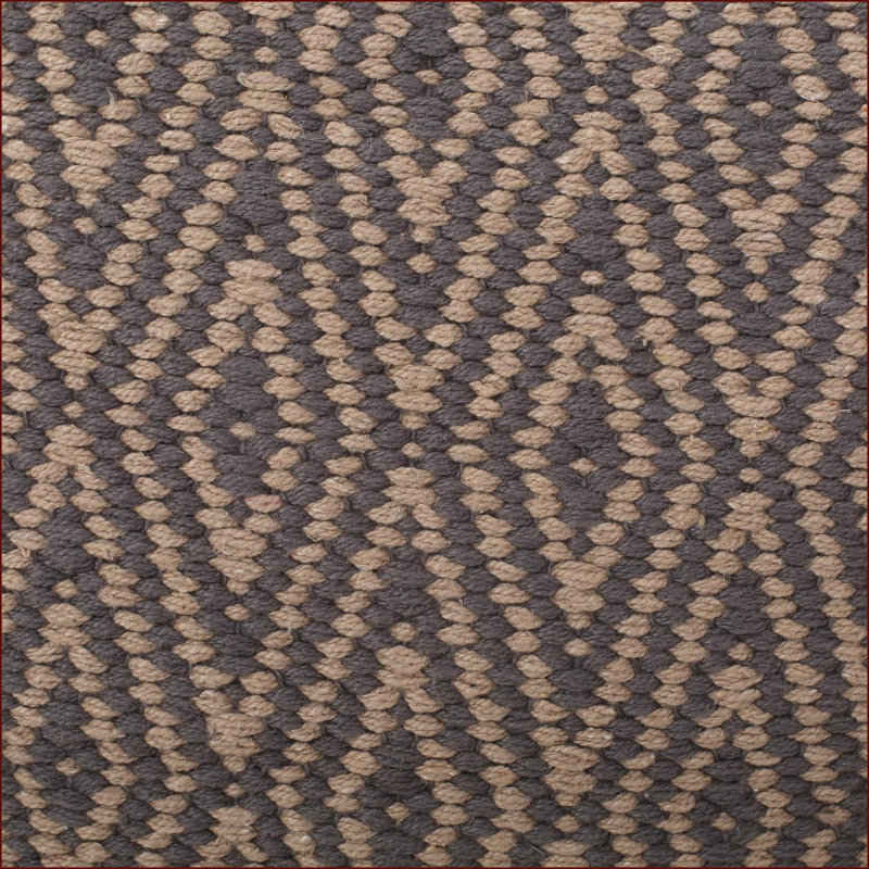 Pouf, Hand-Loomed Cotton with Diamond Pattern, Dark Gray &amp; Walnut Brown, 15x15x15 | Dark Gray + Walnut Brown | Fabric