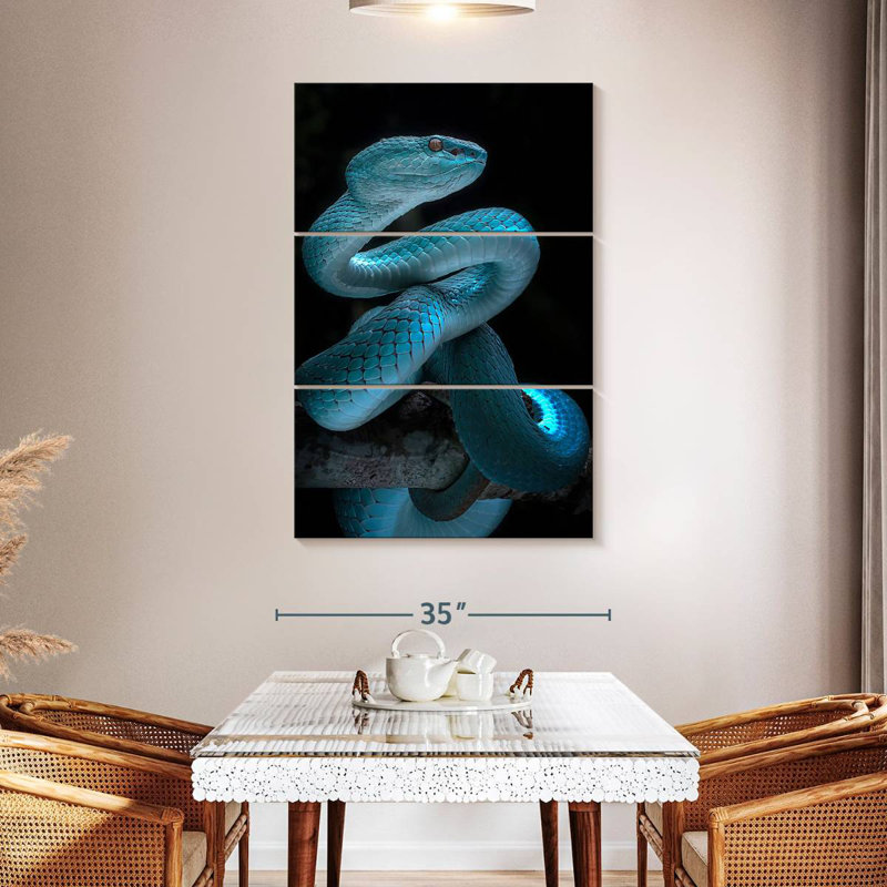 Brampt Glowing Blue Snake, 50" H x 32" W