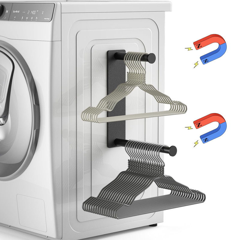 Hanger Organizer Stacker, Magnetic Hanger Holder, Extendable Hanger Storage Rack, Hanger Stand Rack (Black)