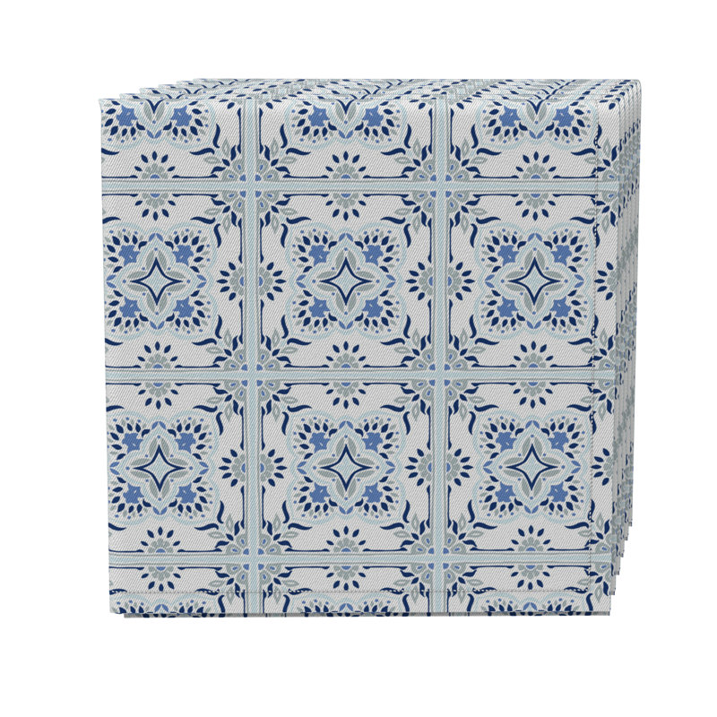 Cotton Twill Geometric Square Napkin