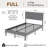 Metal Platform Bed Frame With Linen Upholstered Headboard-611230085
