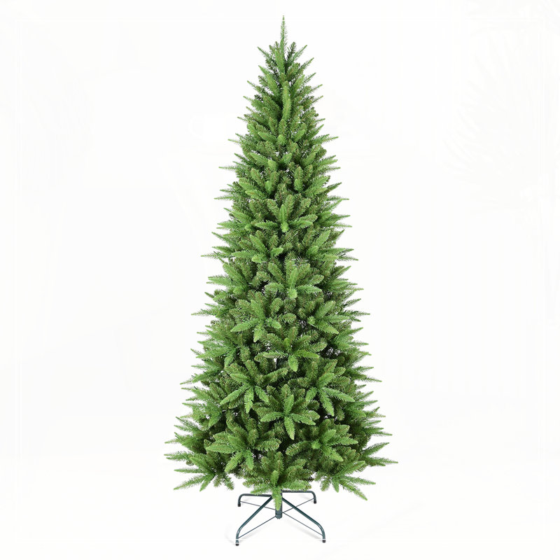 Arbre de Noël mince 9 pi - 2152 pointes, branches en PE + PVC, conception à charnières, H 9 pi
