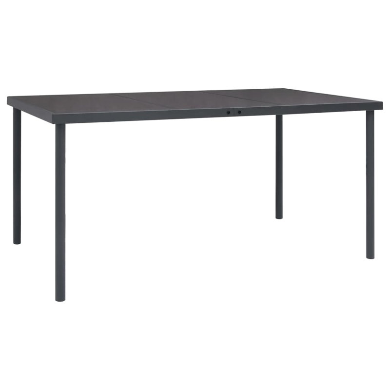 Ethbun Rectangular Glass Outdoor Dining Table 90 cm D, 74cm H x 150cm L x 90cm W