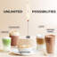 Mousseur à lait rechargeable Zulay Kitchen - dynamique - 3 vitesses, 3 accessoires pour fouet, charge 500 ma USB, mélangeur de boissons pour café au lait, cappuccino, matcha, poudre de protéine, mousse de café