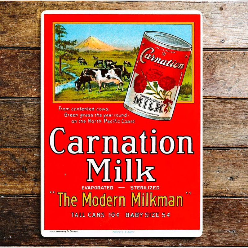 Carnation Milk The Modern Milkman - No Frame Print on Metal