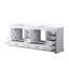 Meuble-lavabo double blanc 84 po X P 22 po D, avec plateau en quartz blanc-117843682