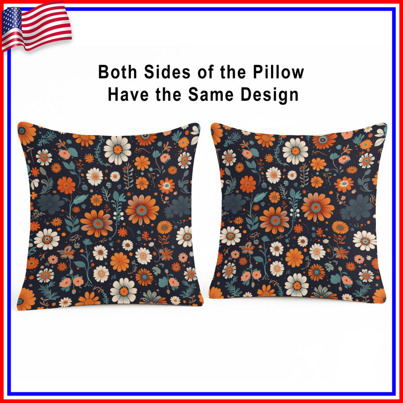 Coussin Floral, 16 x 16 inches