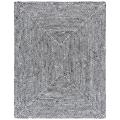 Tapis tressé 260 en noir / ivoire