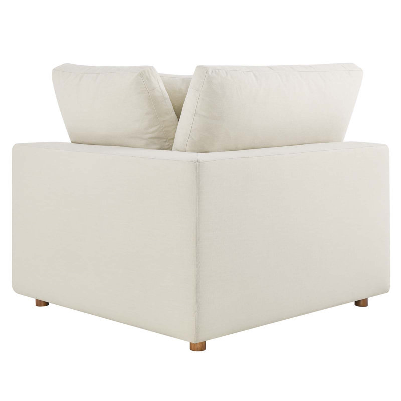 Light Beige Linen 7-Piece Sectional Sofa with Ottoman