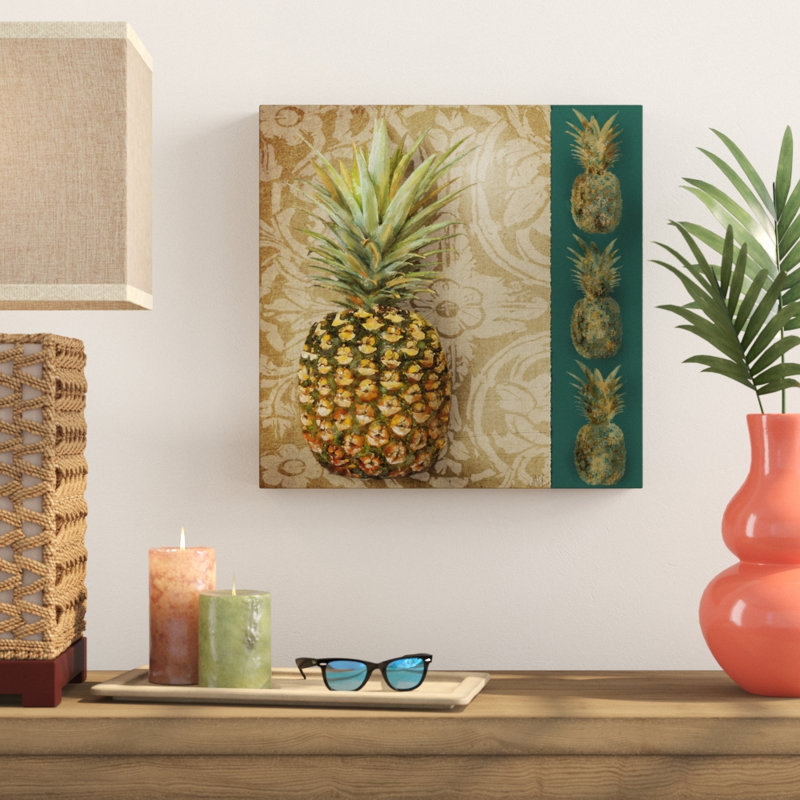 « ananas welcome i », impression sur toile tendue, H 14 po x l 14 po x P 2 po