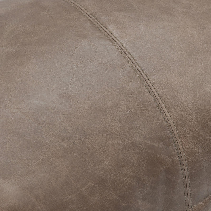 Kosas Home Cheyenne 100% Leather Throw Pillow, 14" x 22", Taupe, Rectangular