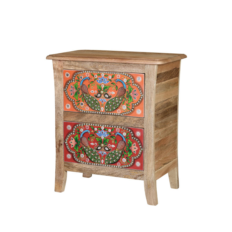 Dennie 53cm W Solid Wood Bedside Table
