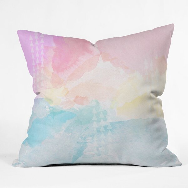 Pastel Rainbow Arch with Mosaic Texture Throw Pillow by Whoopsidoodle