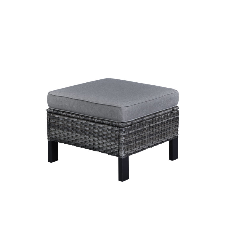 Repose-pieds d'extérieur avec coussin Naresa, Gris