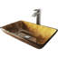 Lavabo de salle de bain rectangulaire en verre avec robinet H 12 po Donatello Sottile L 18 po x l 13 po x H 4 po-111806353-111806356