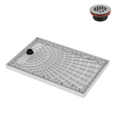 Base de douche en alcôve PP blanc brillant avec drain à droite 60 po x 36 po Streamline