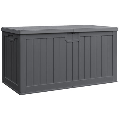245 Gallon Outdoor Indoor Lockable Resin Deck Box With Removable Dividers